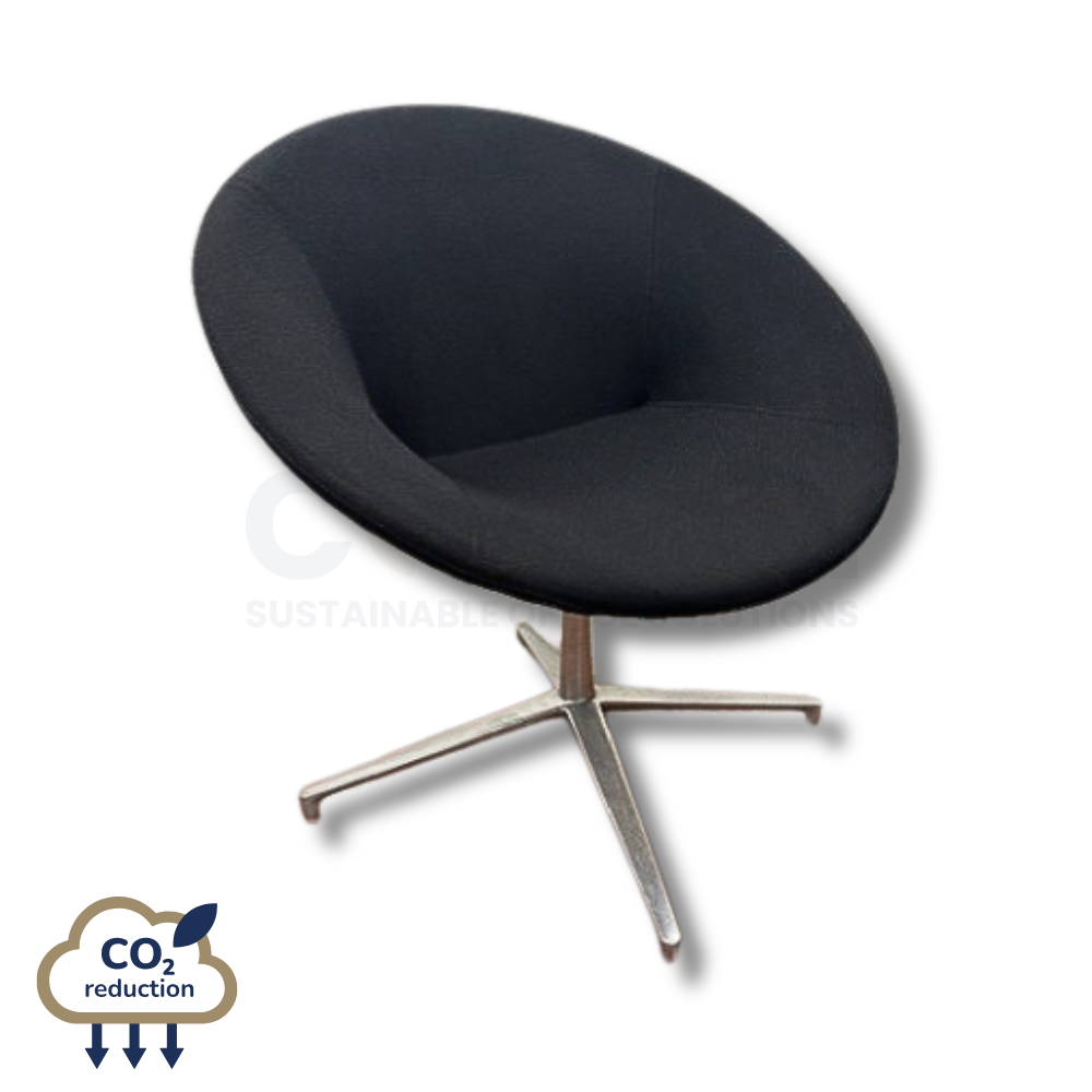 Tub Chair - Black/Chrome