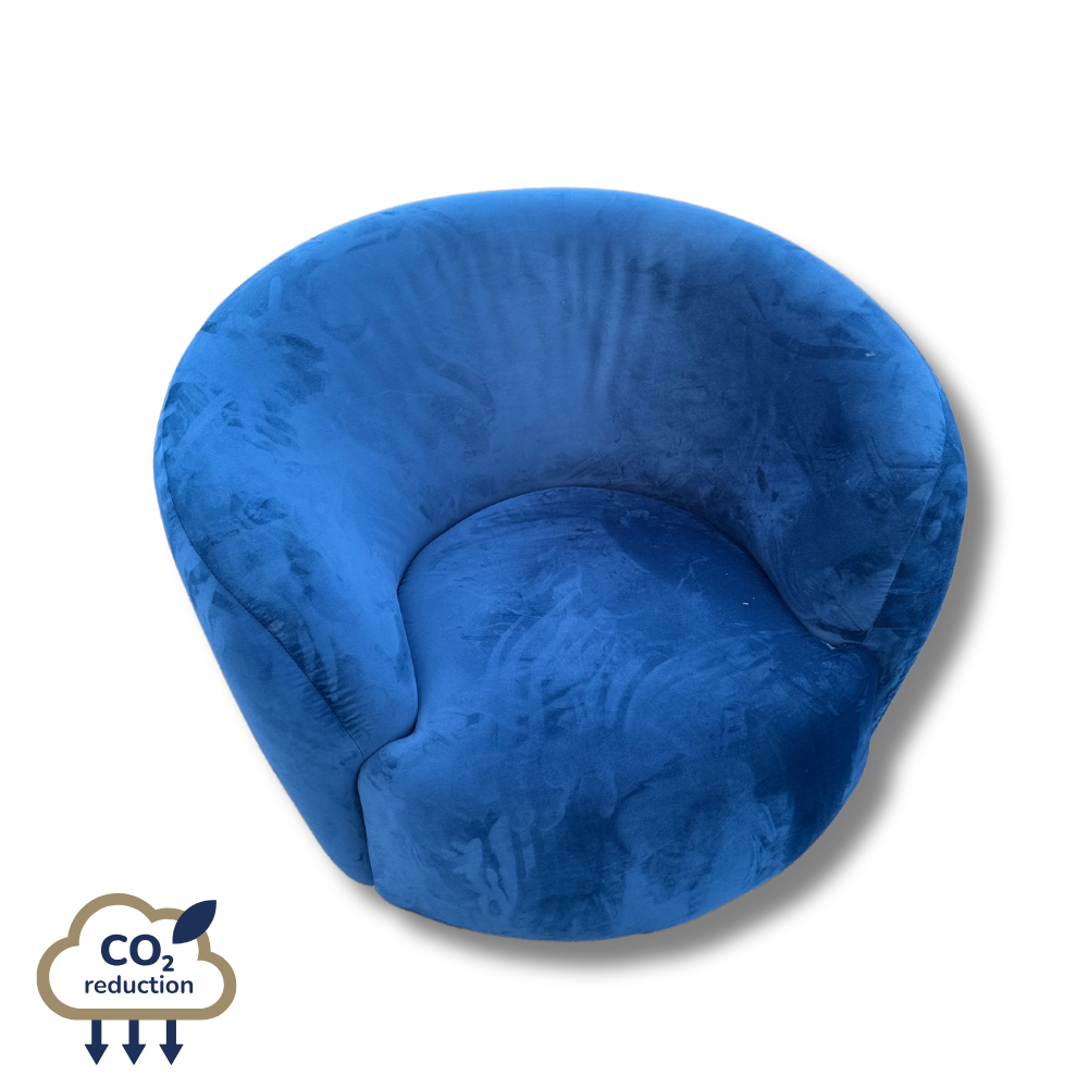 Velvet Tub Chair - Blue
