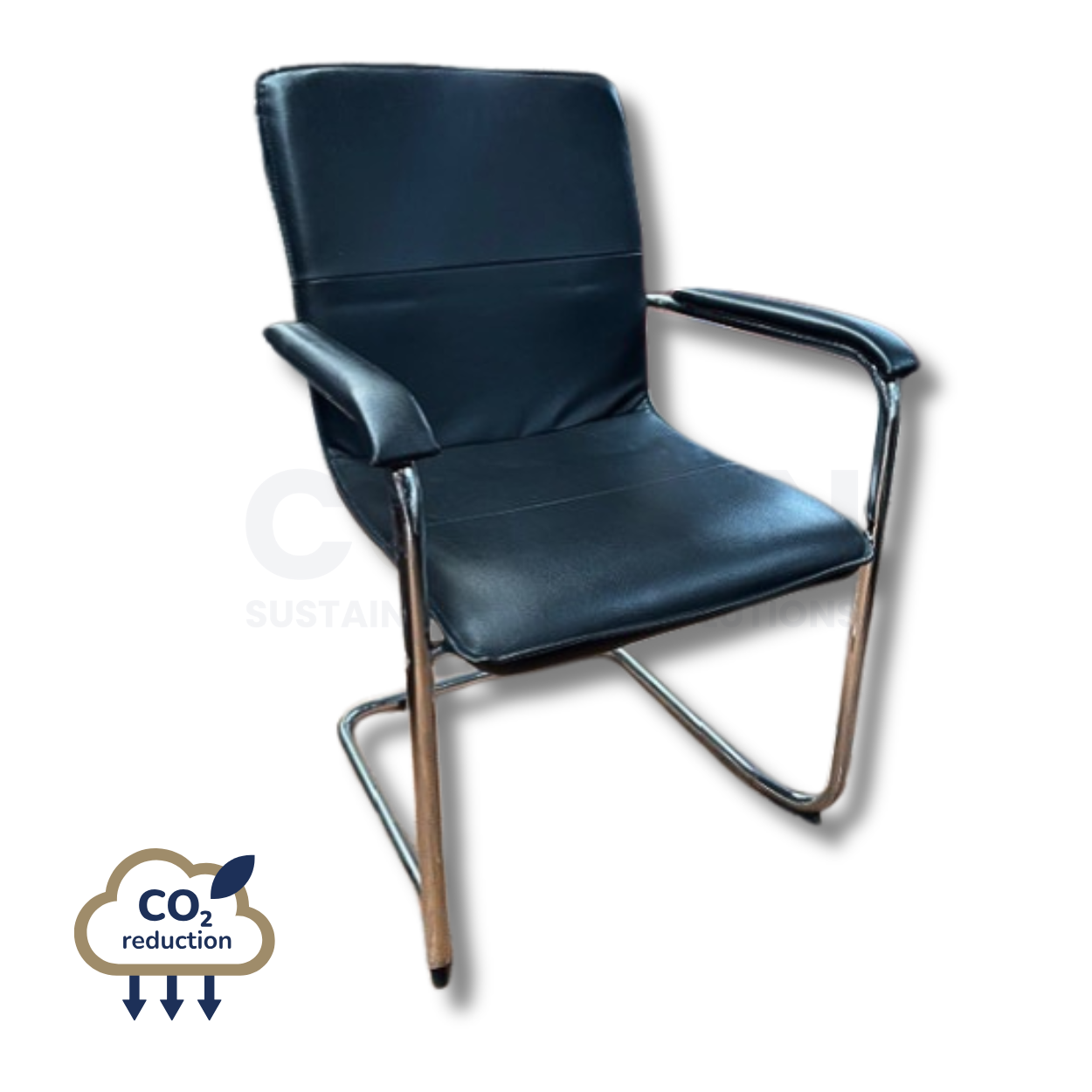 Faux Leather - Meeting chair - Black