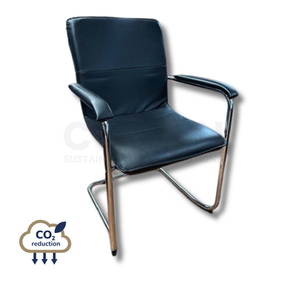 Faux Leather - Meeting chair - Black Faux Leather - Meeting chair - Black