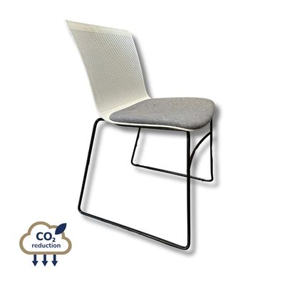 Meeting chair - White/Grey - Chrome Base