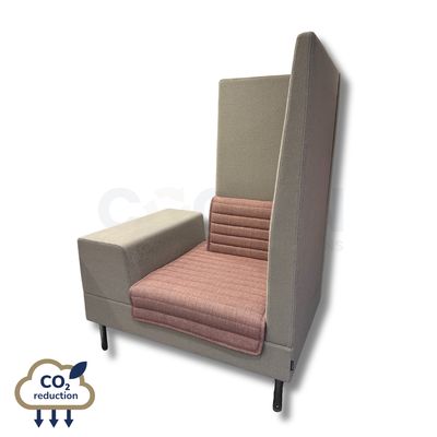 Offecct  - High-back Acoustic Booth - Light Grey/Rose Pink