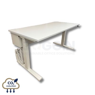 Haworth Hop - Sit-stand - Electric Height Adjustable Desk - 1600mm - White Top / White Frame