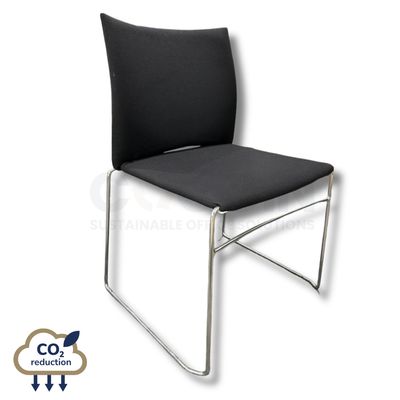 Meeting Chair - Black Fabric - Chrome Wire Base