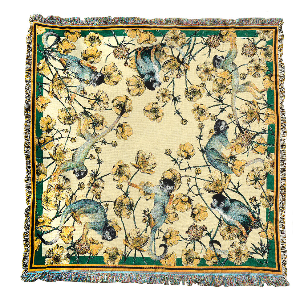 Monkeys & Buttercups Tapestry Blanket