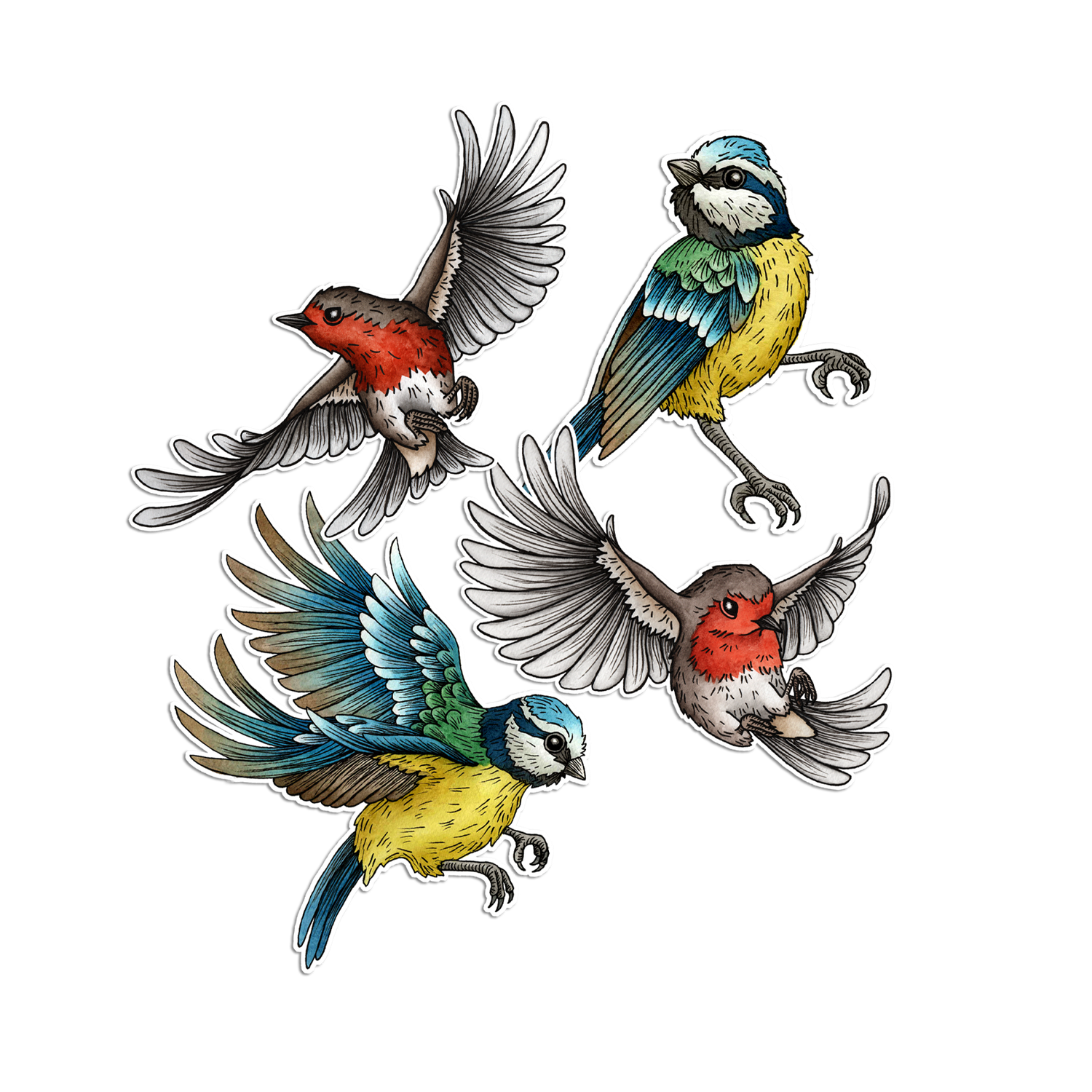 Feathered Friends ...sticker pack
