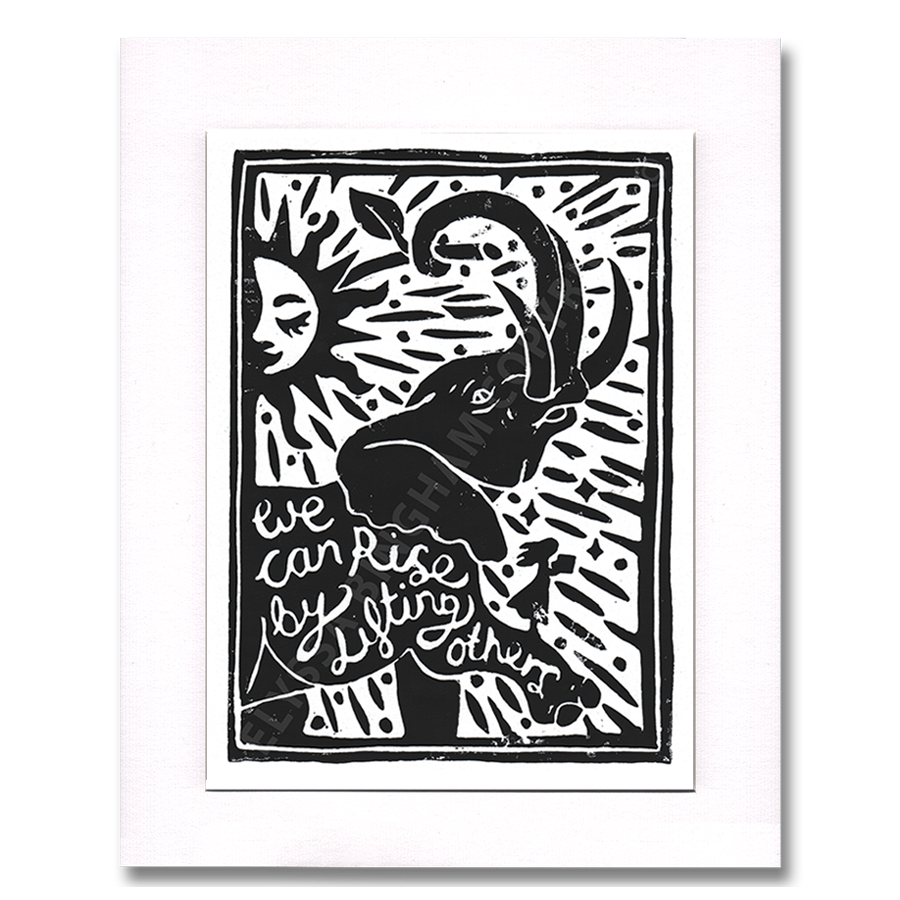 We Can Rise Lino Print