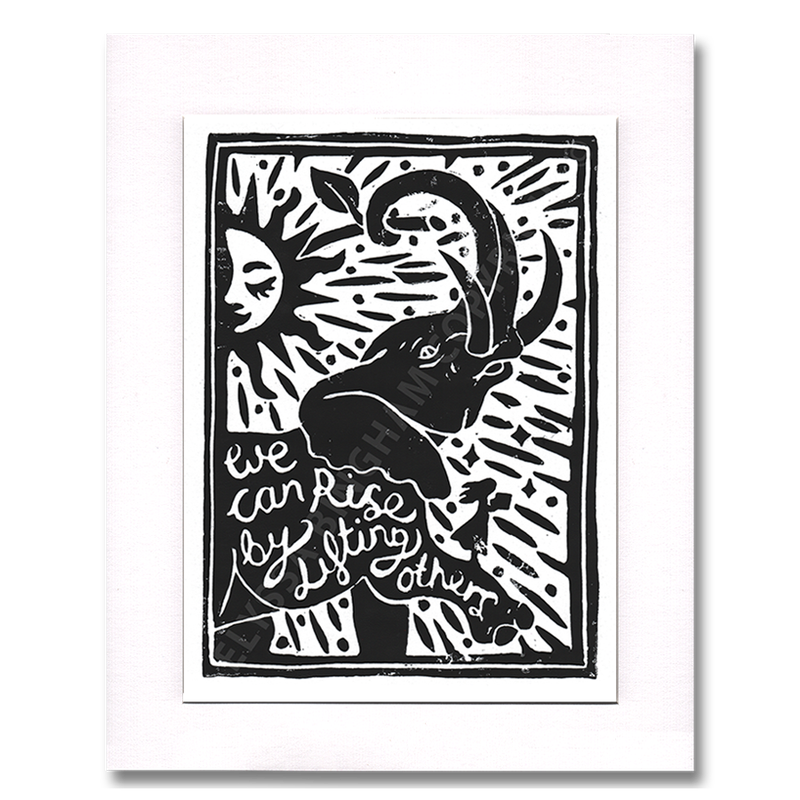 We Can Rise Lino Print