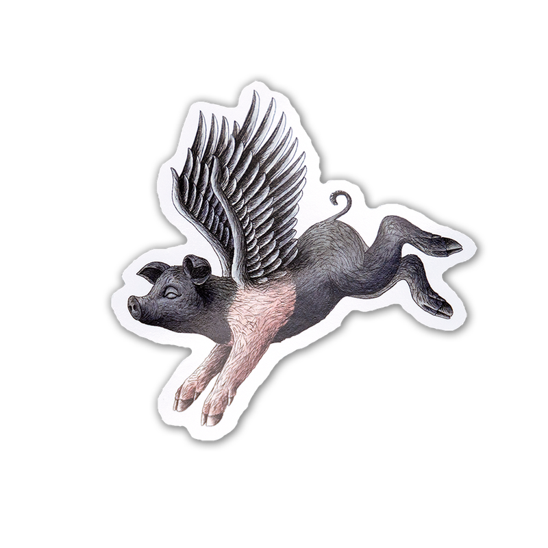 Flying Hampshire Pig Sticker