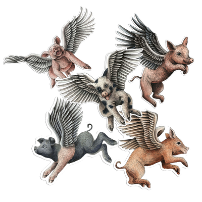 Flying Pigs ...sticker pack