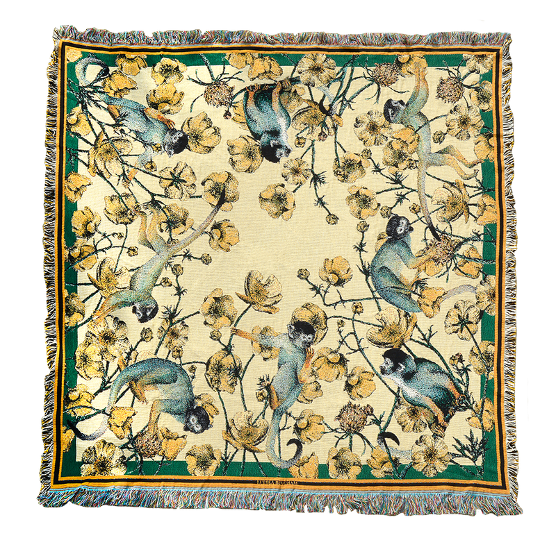 Monkeys & Buttercups Tapestry Blanket
