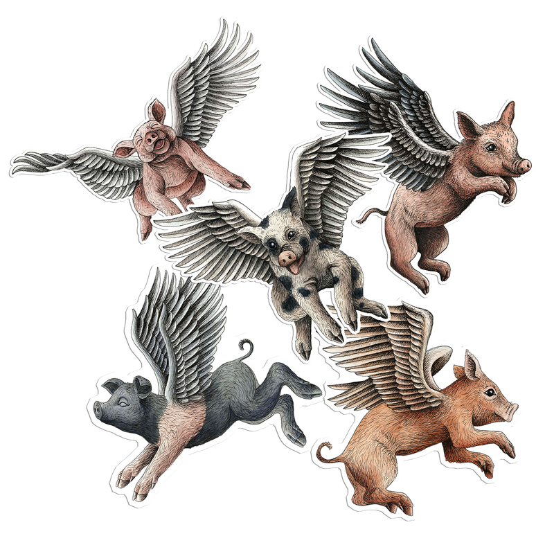 Flying Pigs ...sticker pack