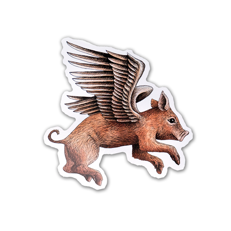 Flying Tamworth Pig Sticker