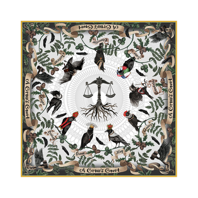 A Crow's Court Silk Scarf