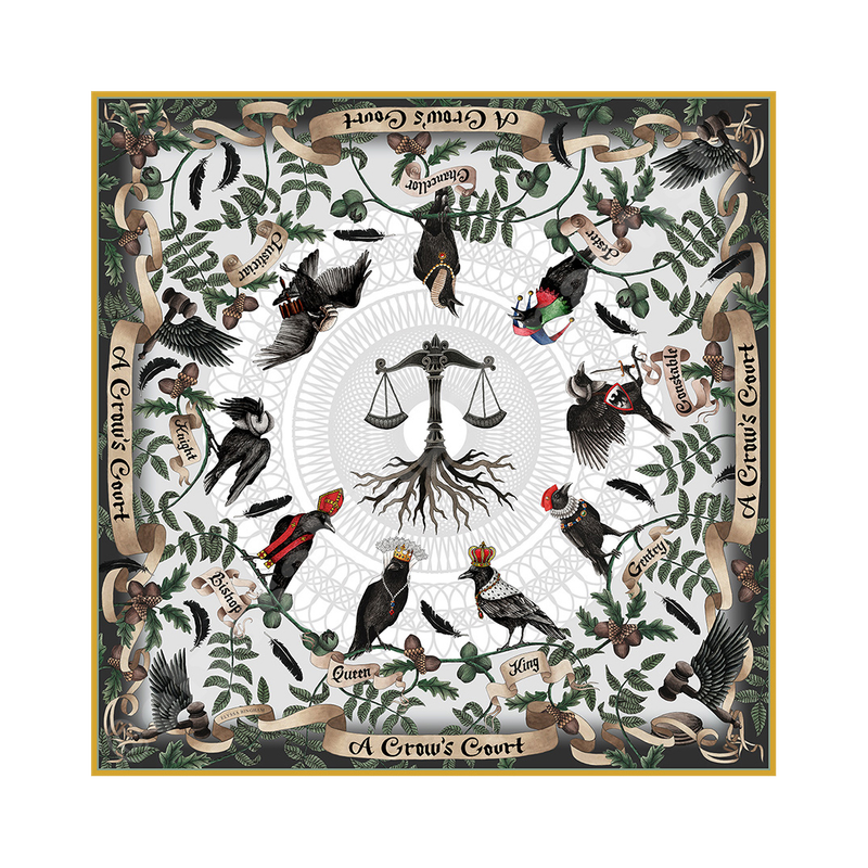 A Crow's Court Silk Scarf