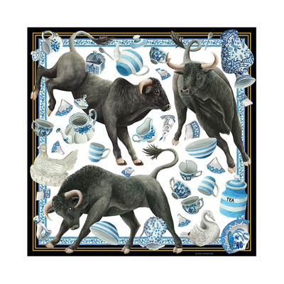 Like a Bull in a China Shop Georgette Scarf