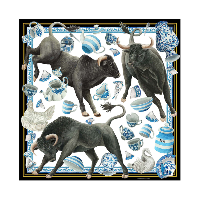 Like a Bull in a China Shop Georgette Scarf