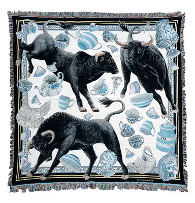 Like a Bull in a China Shop Tapestry Blanket Like a Bull in a China Shop Tapestry Blanket