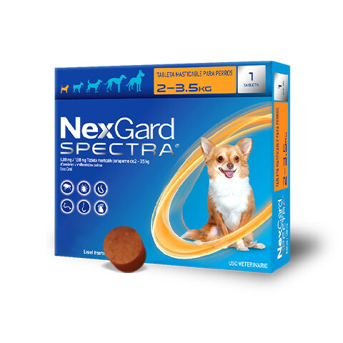 NEXGARD SPECTRA 1 TABLETA 2 - 3.5KG XS (NARANJA)