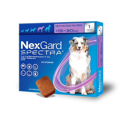 NEXGARD SPECTRA 1 TABLETA 15.1 - 30KG L (MORADO)