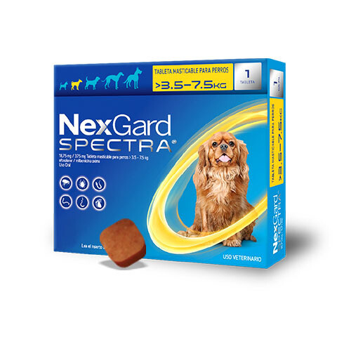 NEXGARD SPECTRA 1 TABLETA 3.6 - 7.5KG S (AMARILLO)