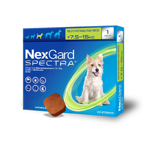 NEXGARD SPECTRA 1 TABLETA 7.6 - 15KG M (VERDE)