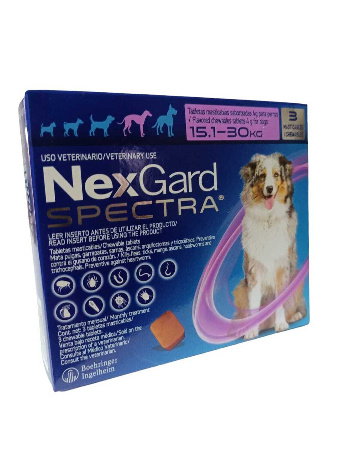 NEXGARD SPECTRA 3 TABLETAS 15.1 - 30KG L (MORADO)