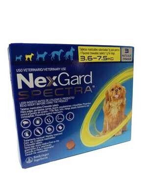 NEXGARD SPECTRA 3 TABLETAS 3.6 - 7.5KG S (AMARILLO)