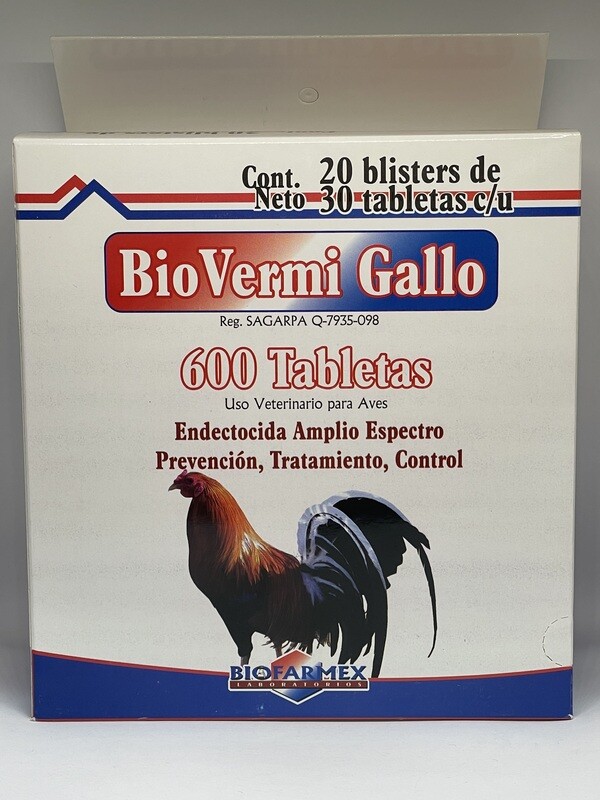 BIOVERMI GALLO 600 TABLETAS