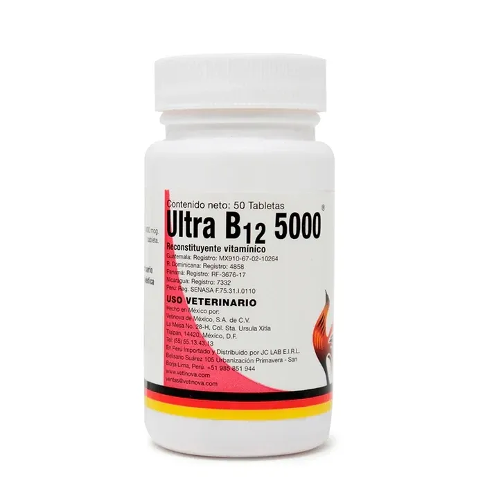 ULTRA B12 5000, 50 TABLETAS