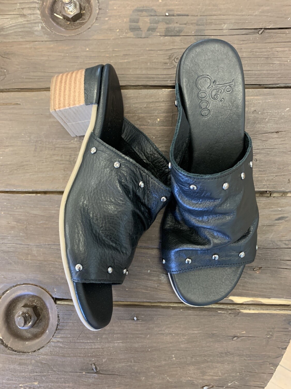 Jo&amp;Coco-91830-20 SIYAH Black slip on with Studs