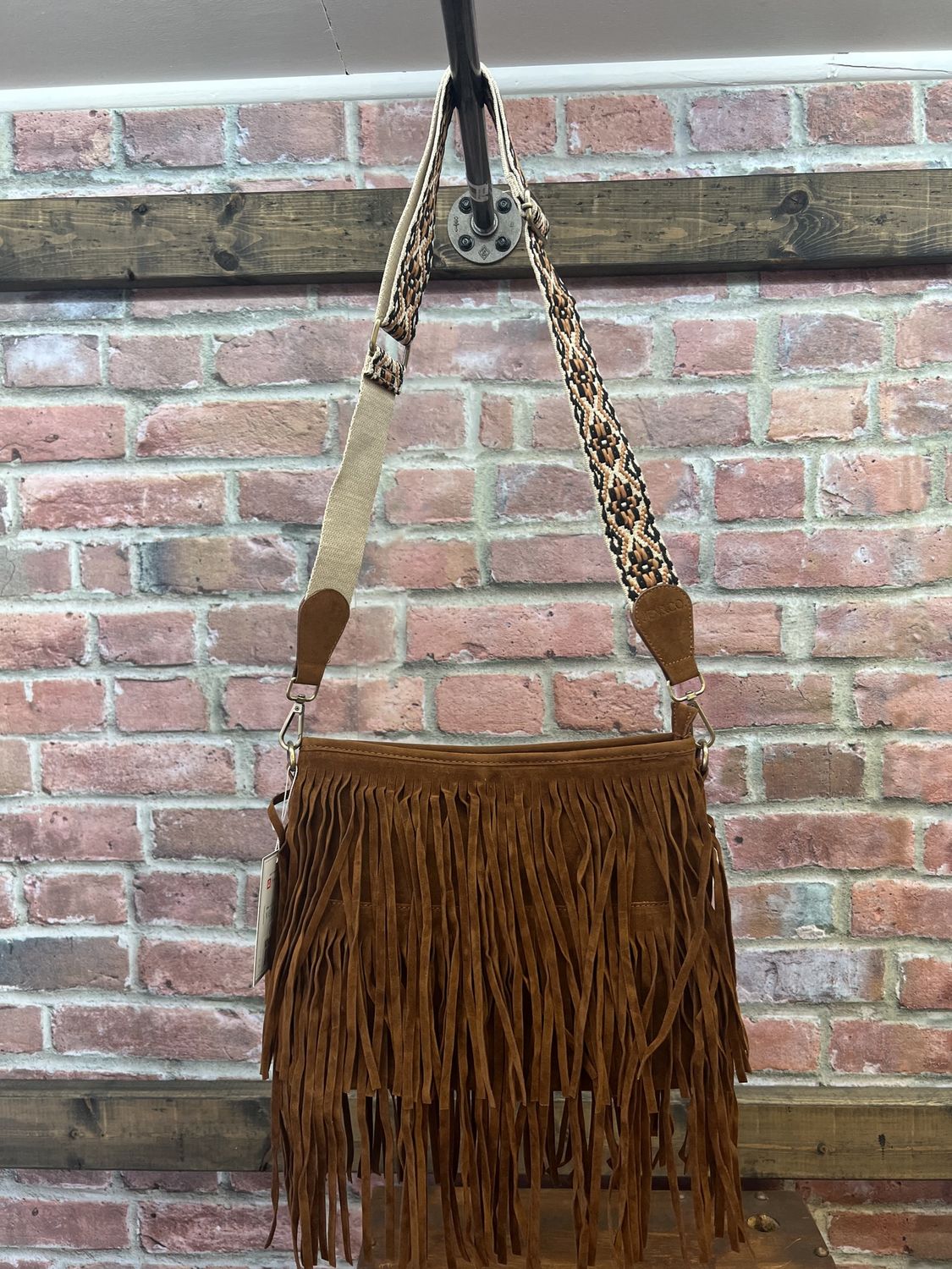 Jen &amp; Co-M2045-BR-FRINGE CROSSBODY