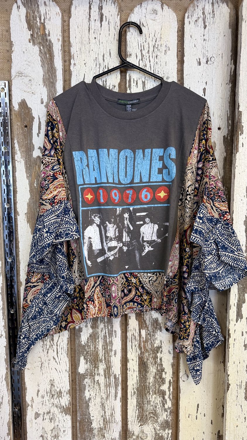 Shannon-Ruffled Banded Pullover-5768