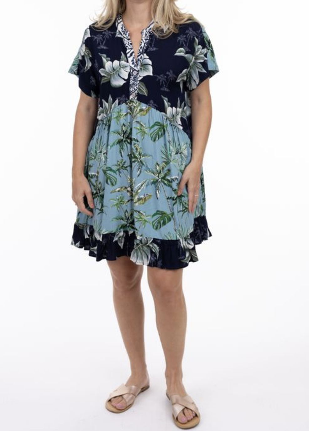 Shannon-Coastal Print Mix Dress