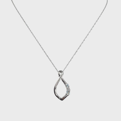 Teardrop + Infinity Inspired 3-Stone Diamond Necklace