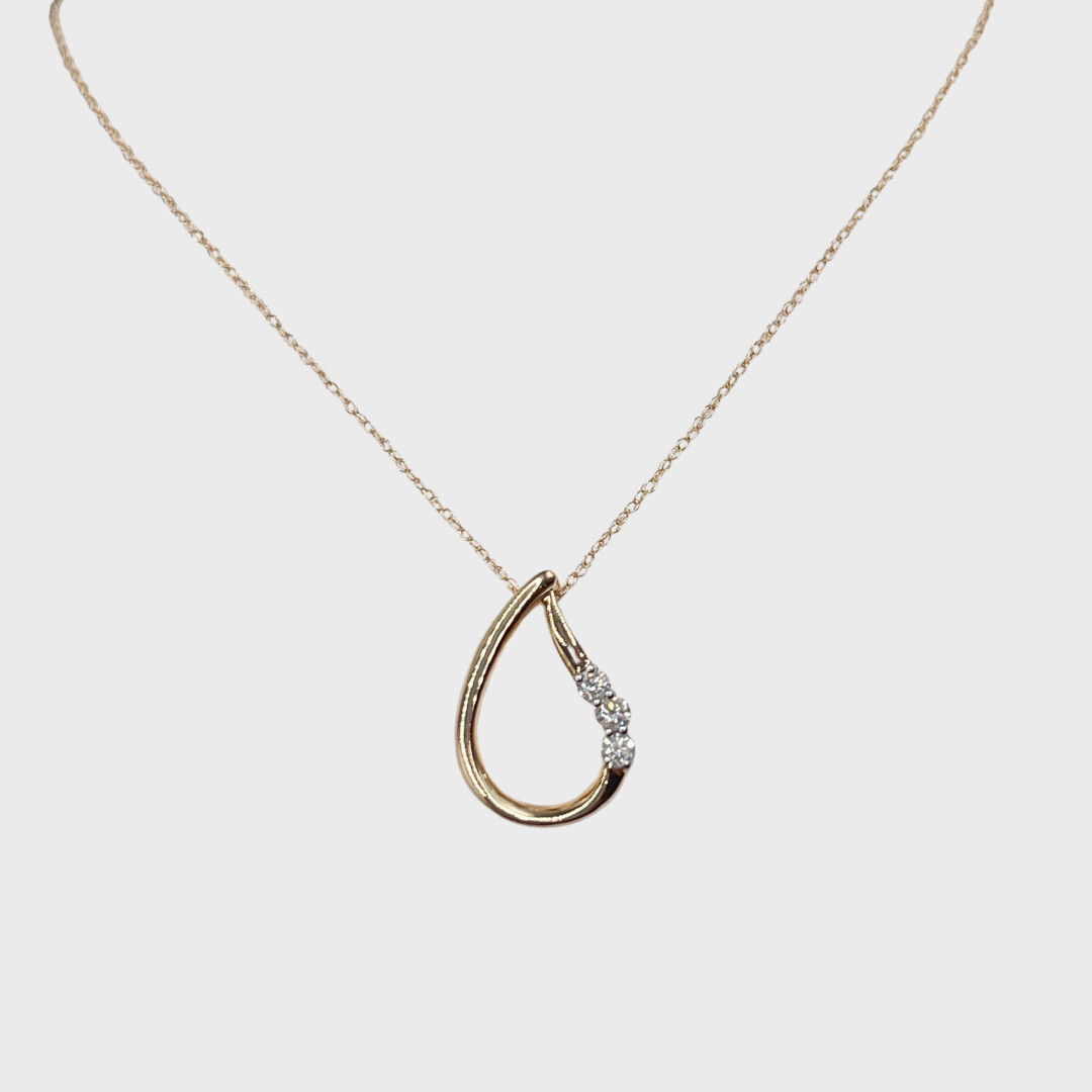 Teardrop 3-stone Necklace