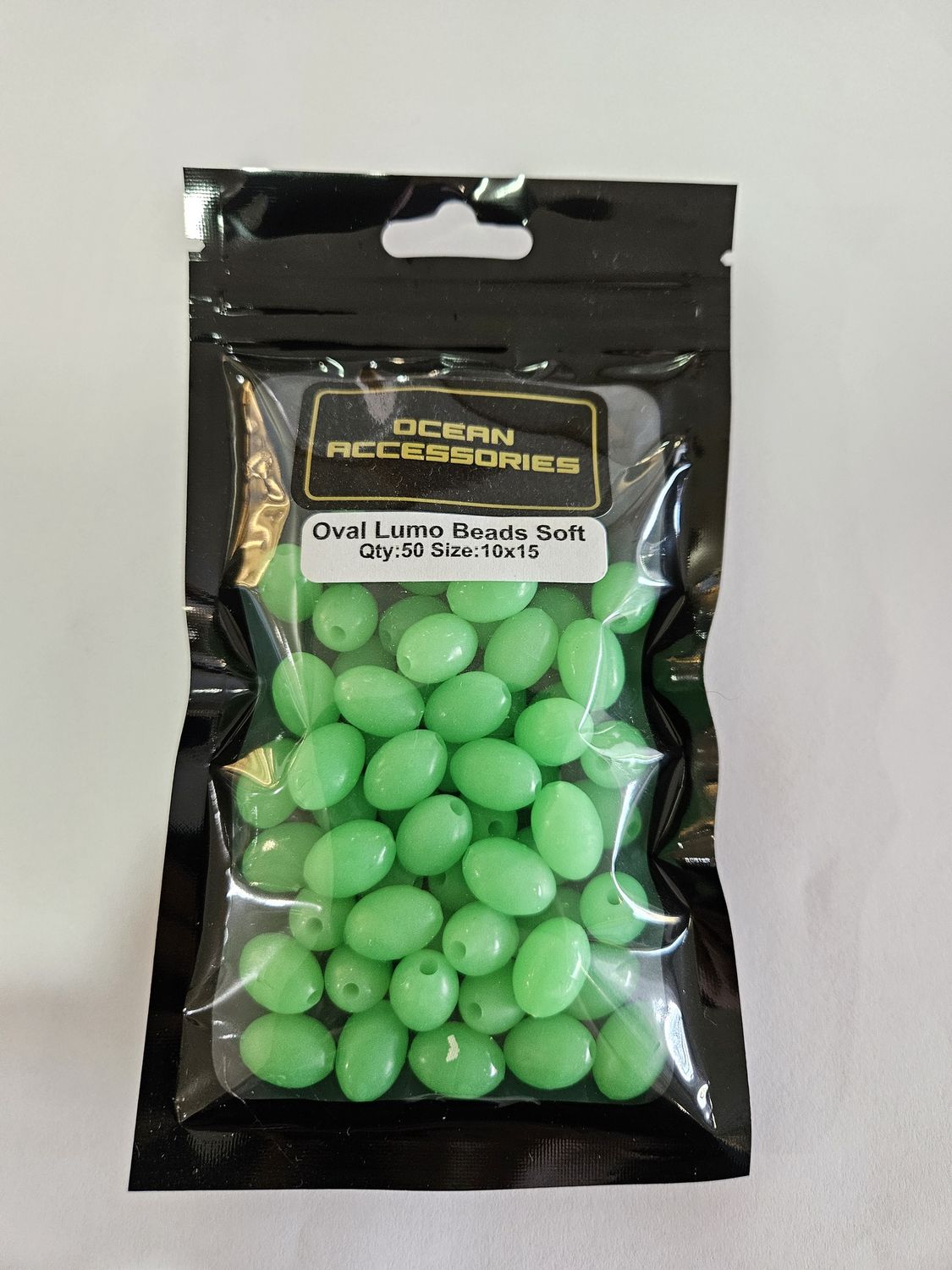 GREEN OVAL SOFT BEAD 10X15