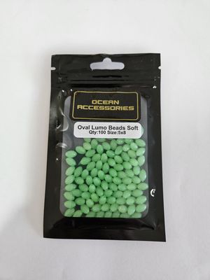GREEN OVAL SOFT BEAD 5X8