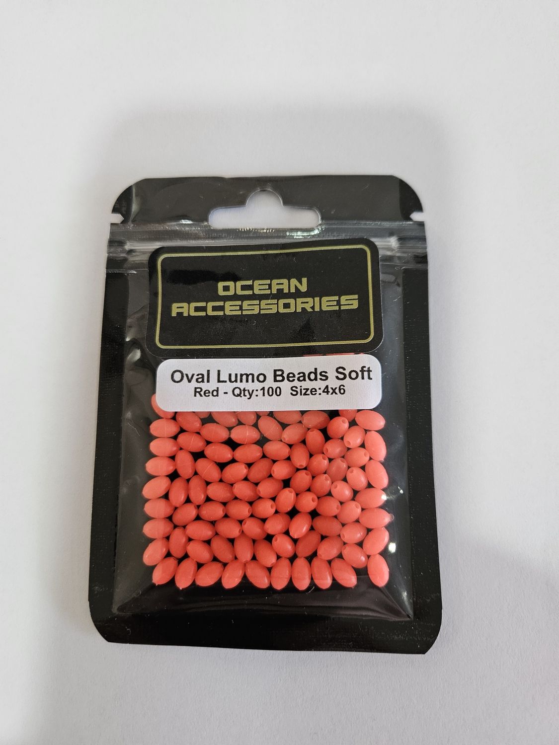 RED OVAL SOFT BEAD 4X6