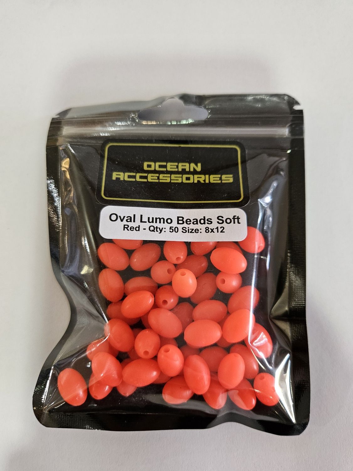 RED OVAL SOFT BEAD 8X12