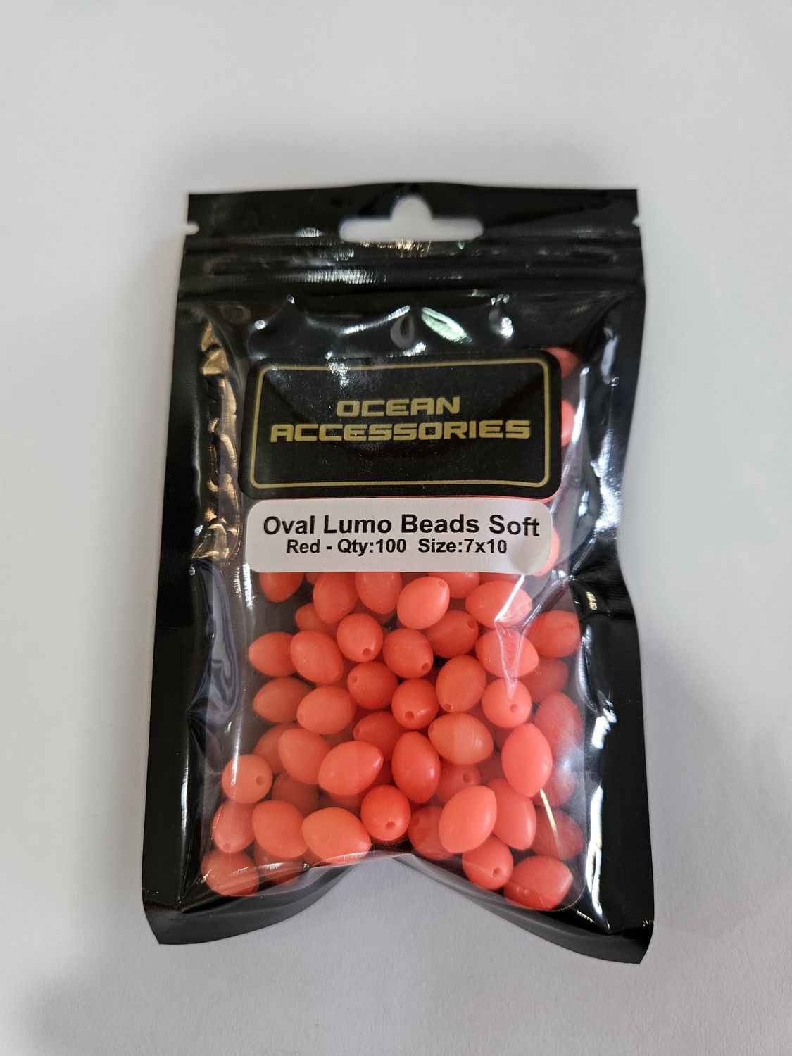 RED OVAL SOFT BEAD 7X10