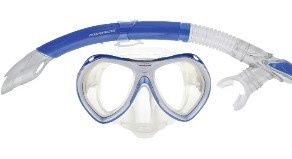 CRYSTAL JNR SILICON MASK &amp; SNORKLE, Colour: BLUE