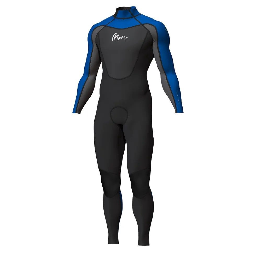 MADDOG MENS SUPERSTRETCH 3/2mm STEAMER BLU/BLK