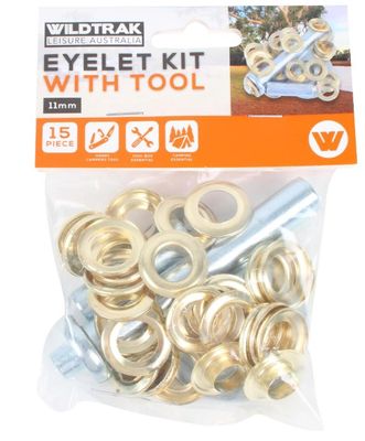 EYELET KIT 15PCE WITH TOOL 11MM DIA