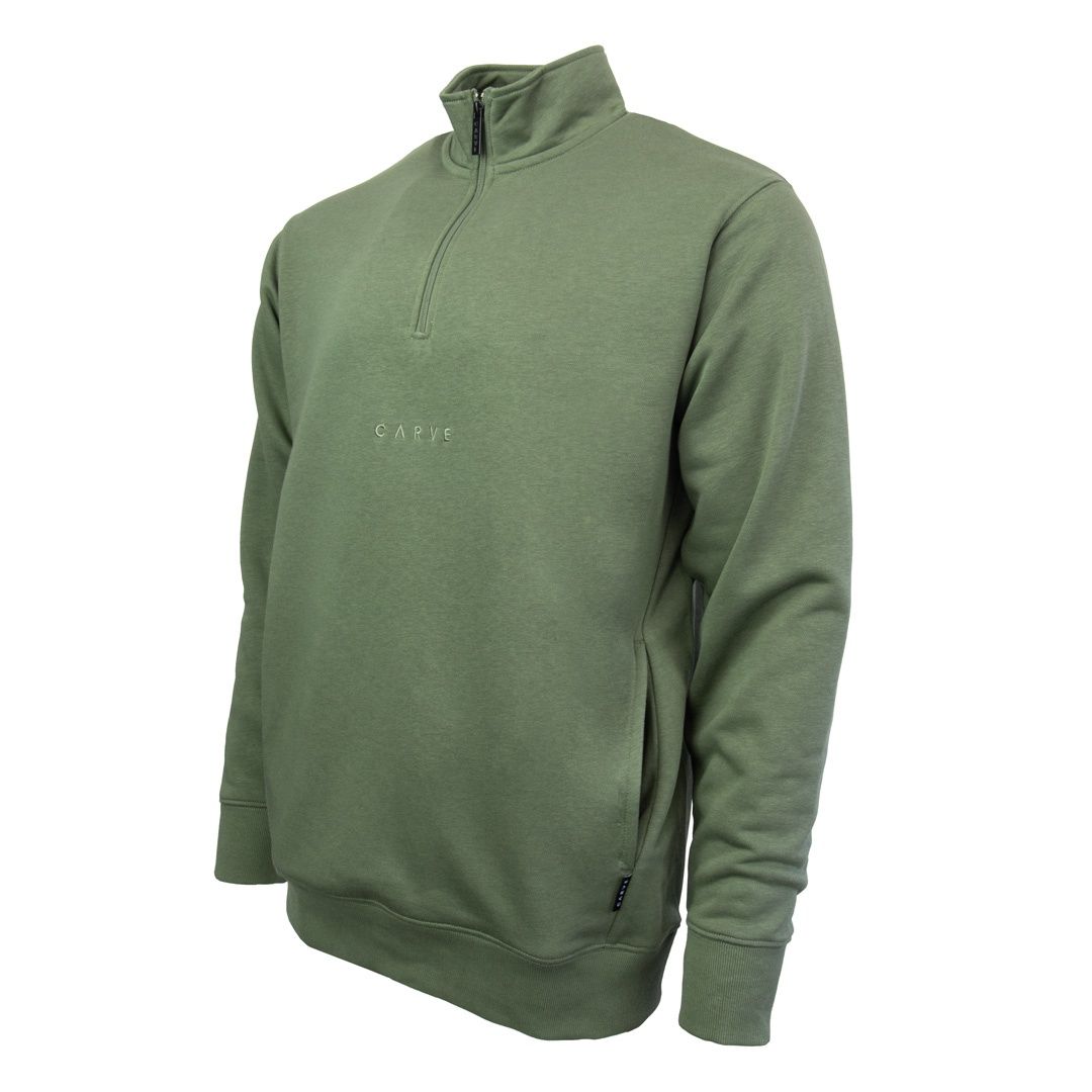 SLANTED MENS 1/4 ZIP HIGH NECK CLOVER GREEN