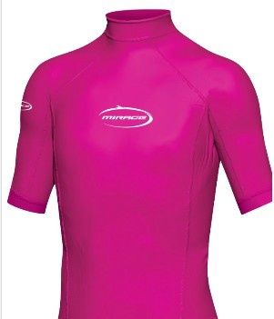 MIRAGE RASH SHIRT SHORT SLEEVE JUNIOR HOT PINK