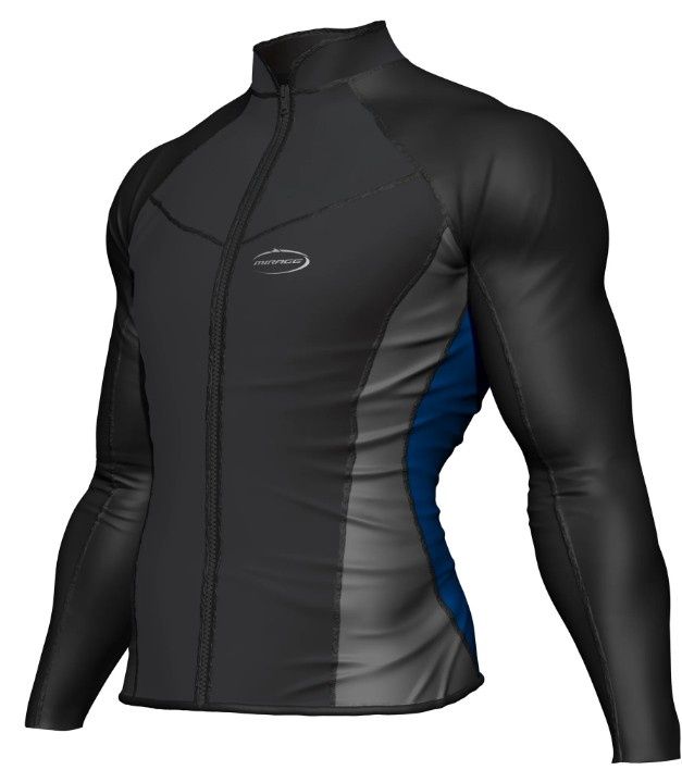 MENS WATERSPORT TOP BLK/BLU/GREY