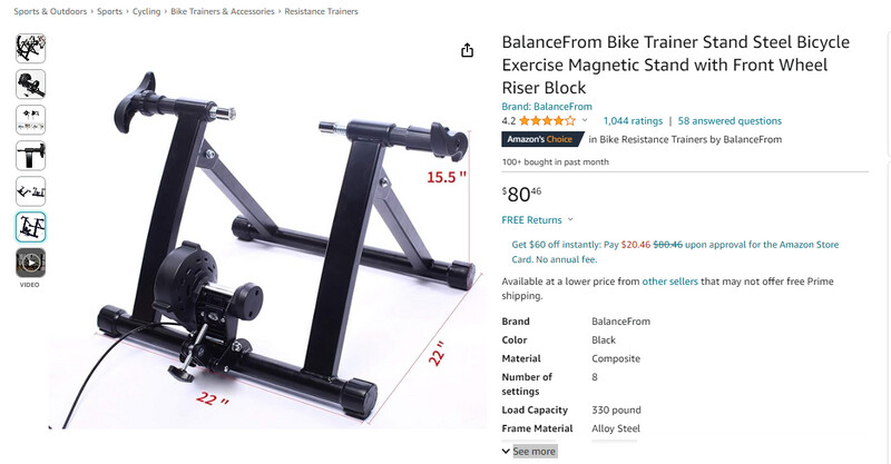 Balancefrom bike trainer stand steel bicycle exercise magnetic stand with front wheel hot sale riser block