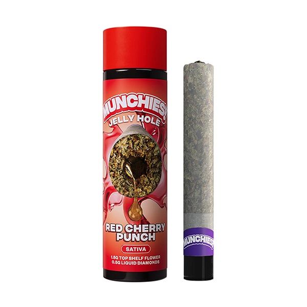 Delta Munchies Jelly Hole Pre Roll | 2g, Strain: Red Cherry Punch