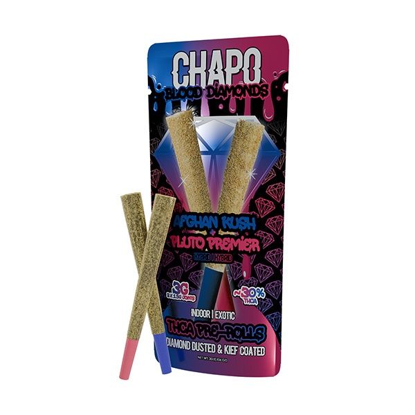 Chapo Blood Diamond Duo Pre Rolls | 2pk, Strain: Afghan Kush x Pluto Premier